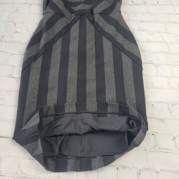 Maeve Anthropology Dress Gray Black Slimming Stripe Pencil Office Party size 6 - Picture 9 of 13